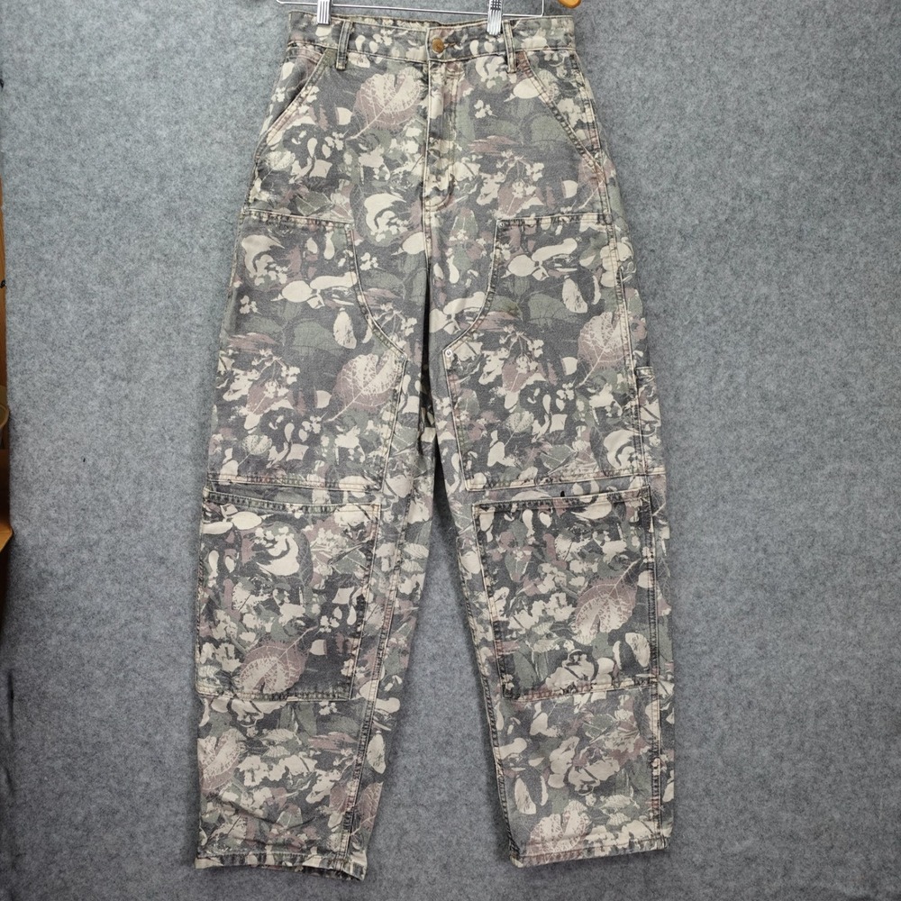 Camo Cargo Pants Barrel Utility Gorpcore Y2K Womens 29x32 Green Brown Tan Zara